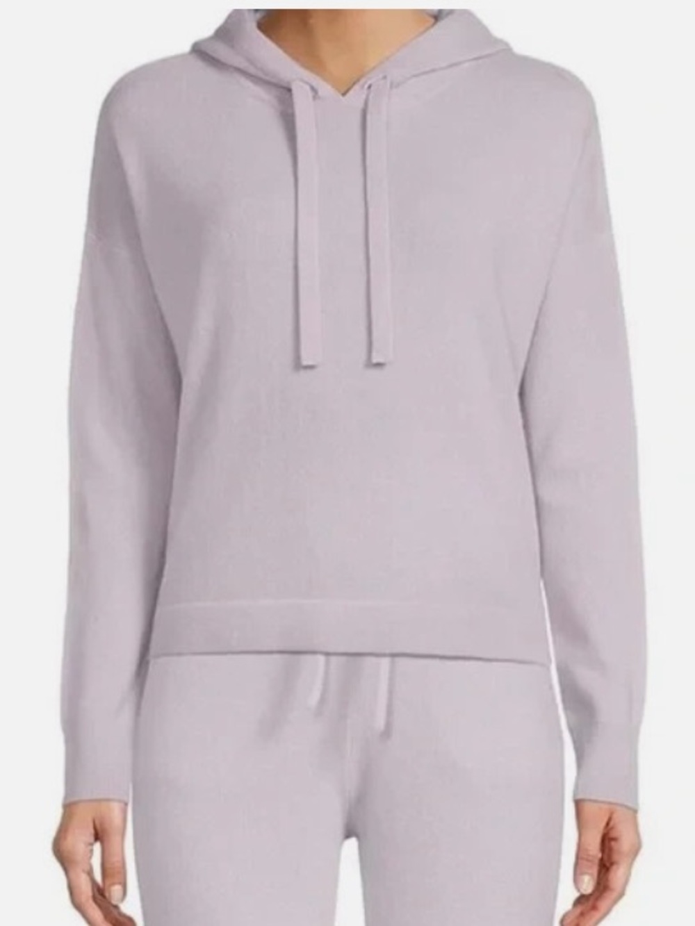 Antonio Melani Lavender/Lilac Hooded 100% Cashmere Pullover Crop Sweater Size S